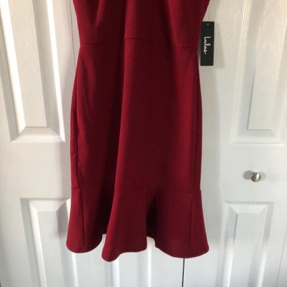 Lulu's Red Sleeveless V-Neck Lined Shift Dress - Picture 10 of 10